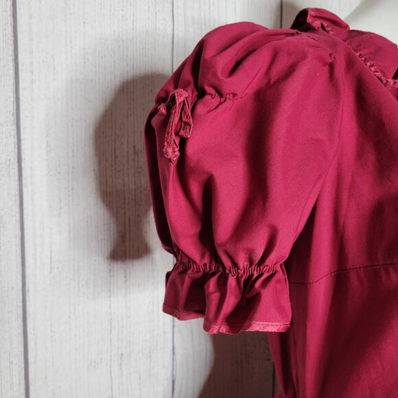 Vintage Malco Modes Red Westerm Square Dance Rockabilly Dress Size 10 - Picture 5 of 10